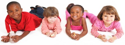 Little kids with dairy Little kids with dairy