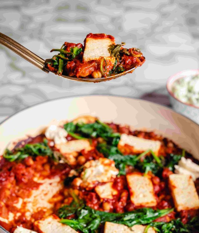 bakedfeta and chickpeas